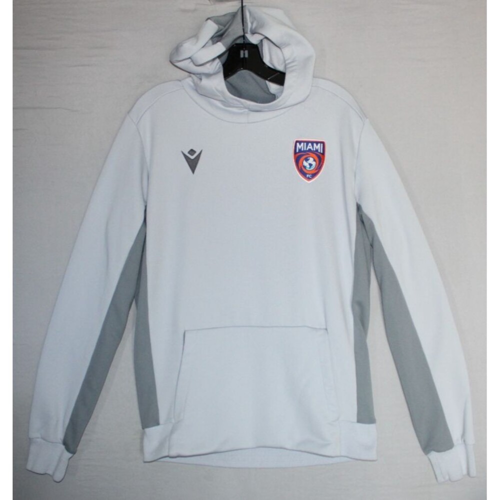 Miami FC Macron Hoodie Mens XL Gray Pullover Kangaroo Pockets